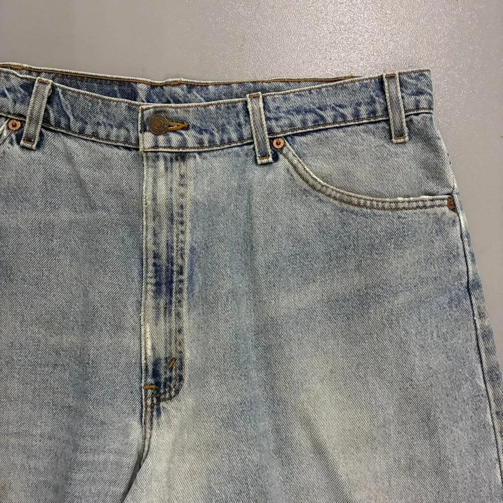 Levis 560 Orange Tab Vintage 90s Cutoff Denim Jorts Light Wash Mens 36
